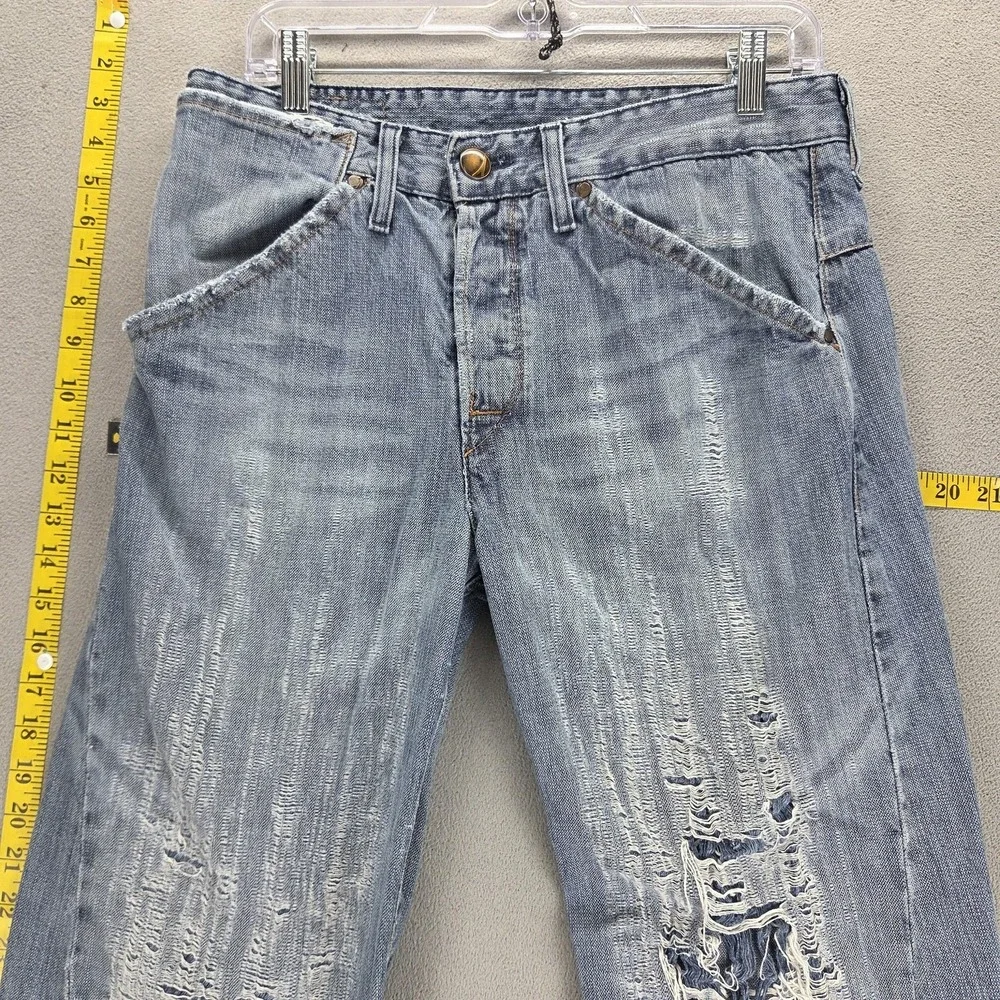 Vintage Levis Engineered Jeans Mens Blue Twisted Button Fly Thrashed Fits 31x30